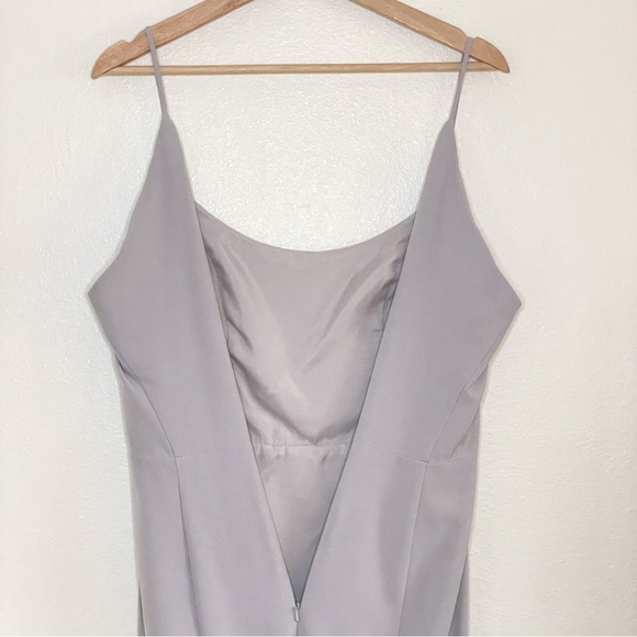Amsale Taryn Ballerina Neck Racer Back Gown Dove Grey / Lilac 4 - Picture 11 of 16